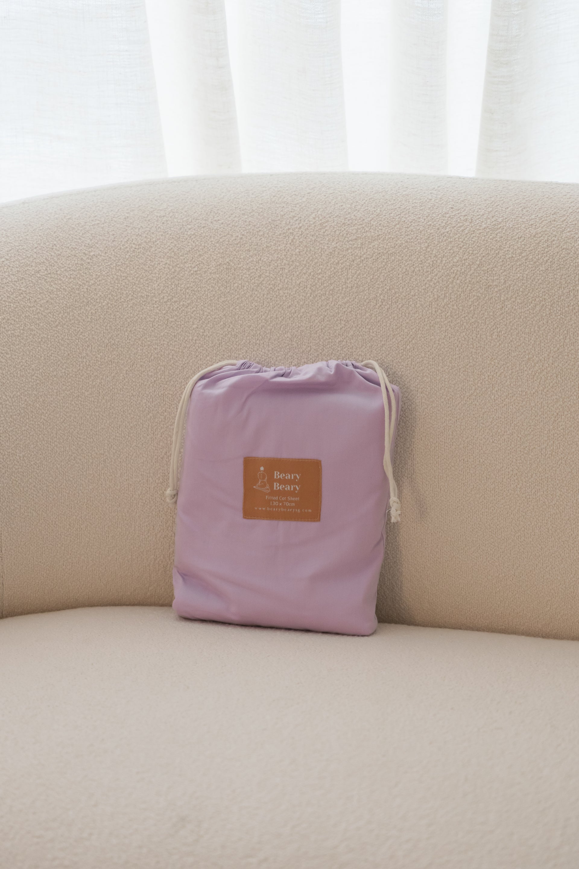 Organic Cotton Waterproof Sheet in Lilac