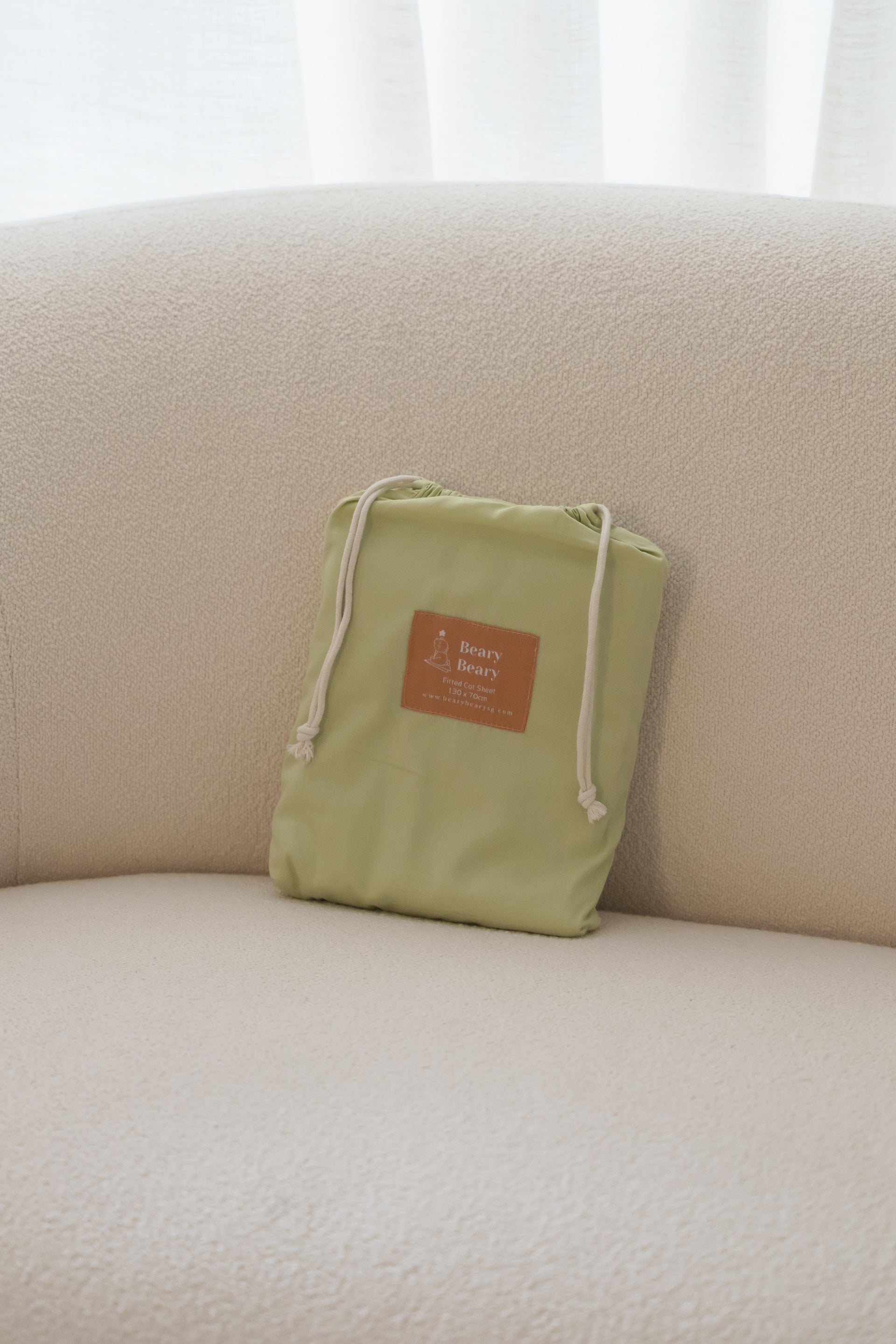 Organic Cotton Waterproof Sheet in Apple Green