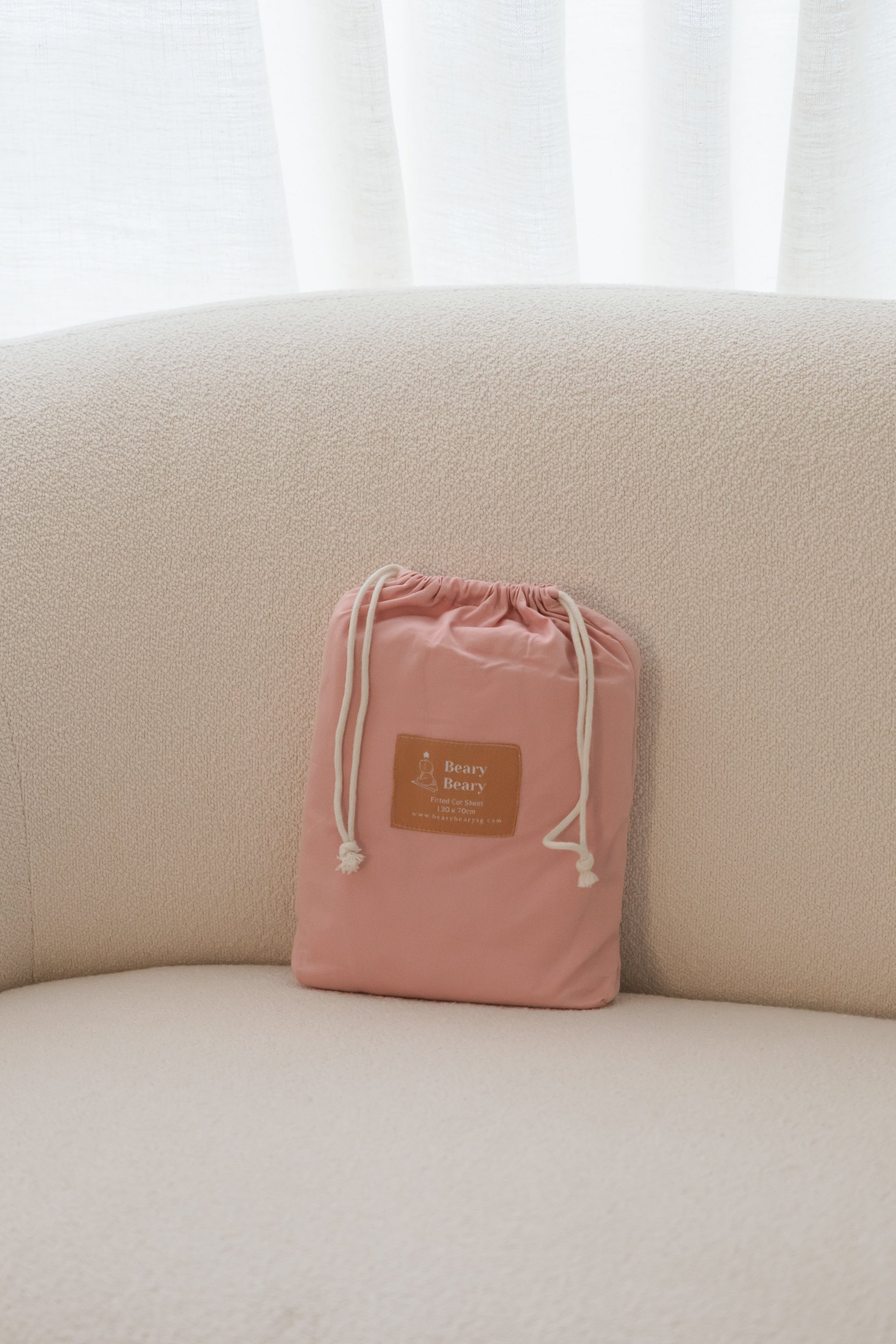 Organic Cotton Waterproof Sheet in Tea Rose