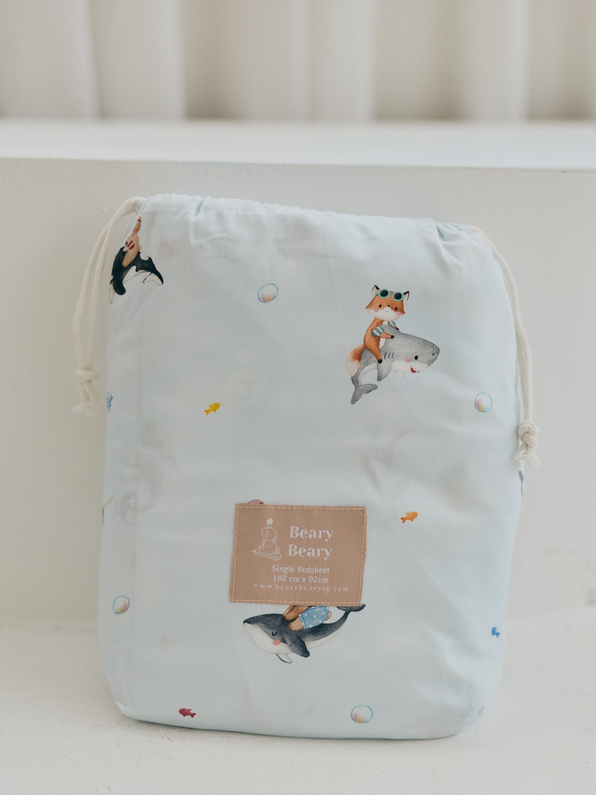 Ocean Wanderer Organic Cotton Waterproof Cot/ Bed Sheets