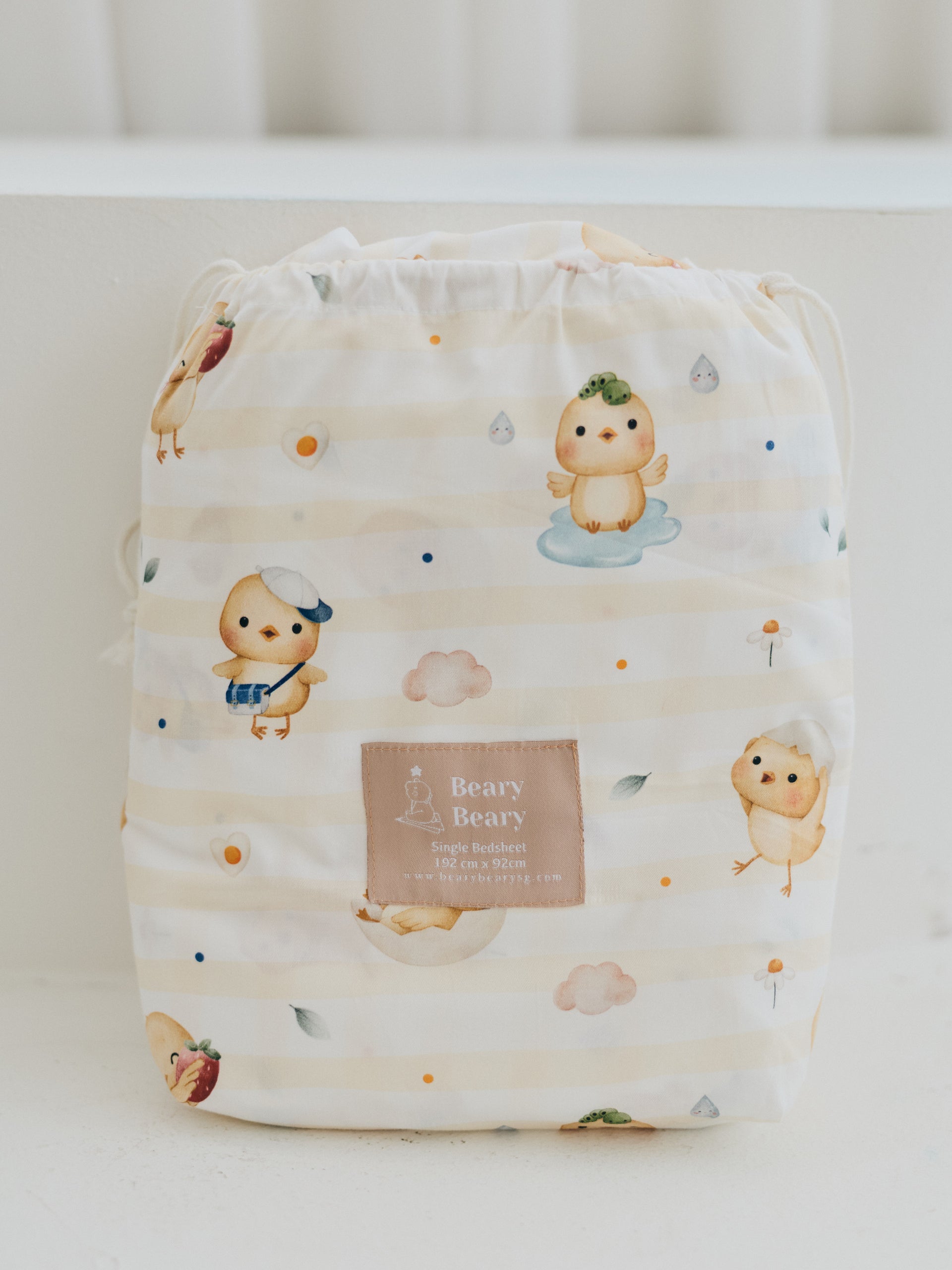 Sunny Side Chicks Organic Cotton Waterproof Cot/ Bed Sheets