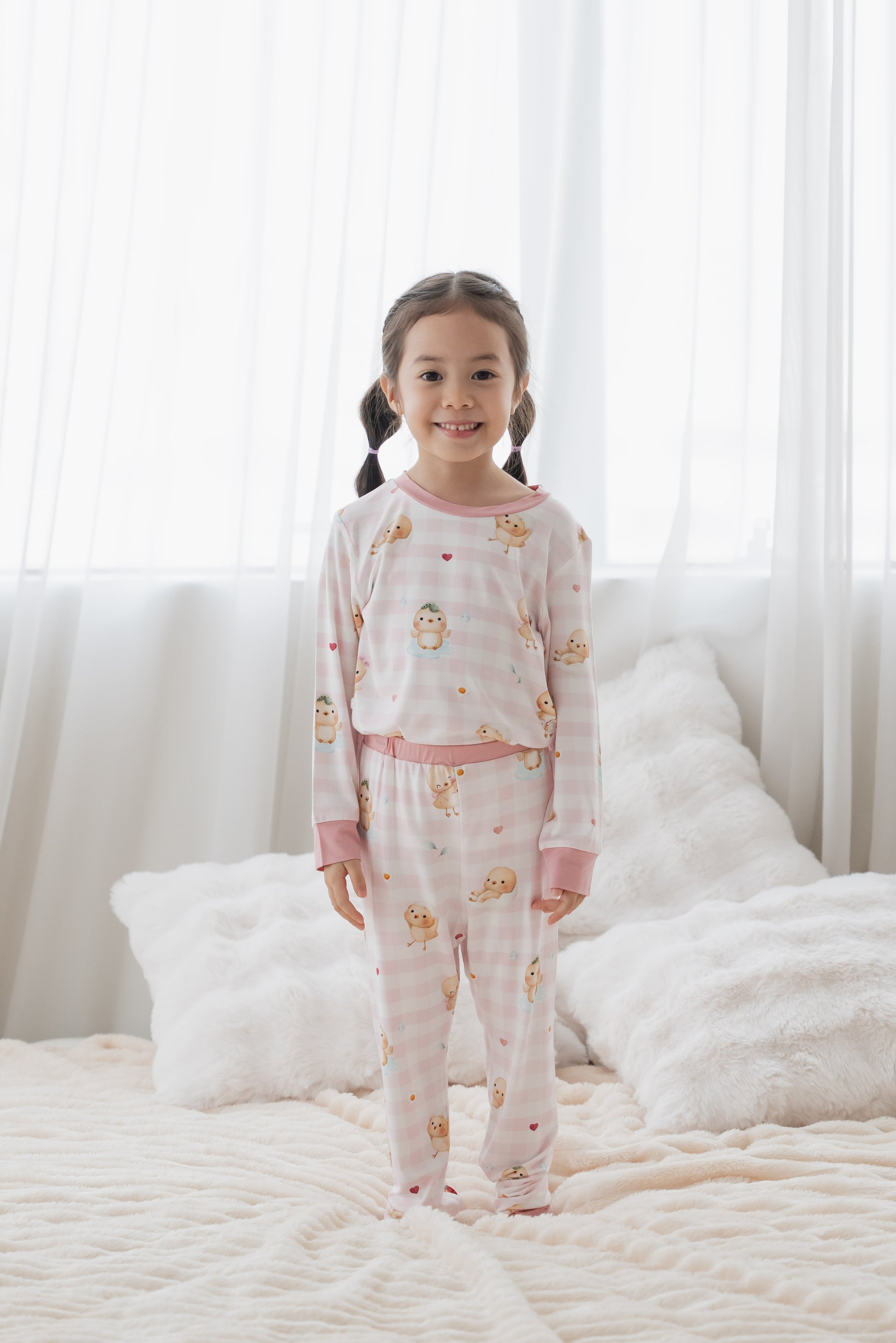 [Pyjamas] - Sunny Side Chicks' Valentine 2pcs Pyjamas