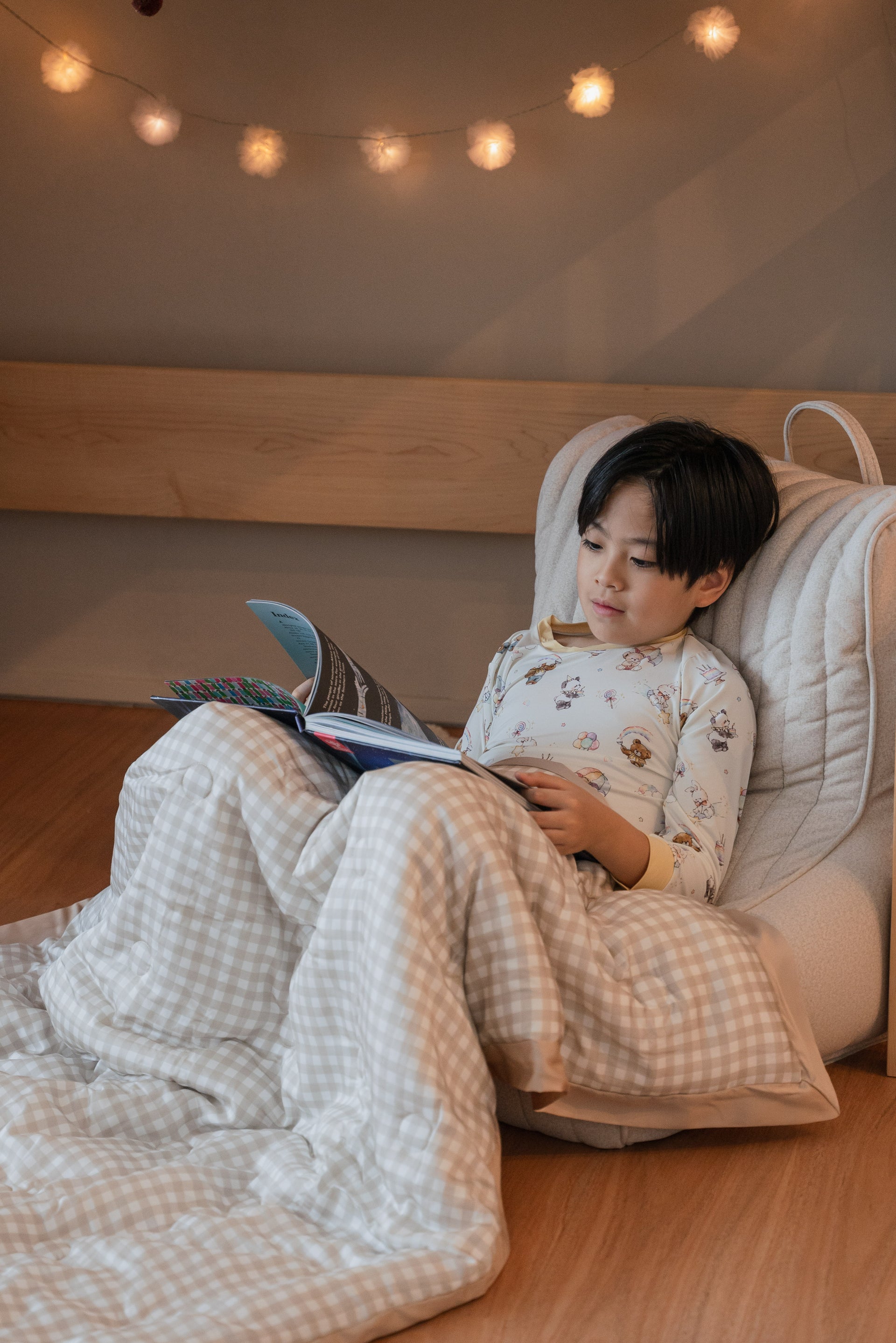 [Tencel Blanket] Latte Checks