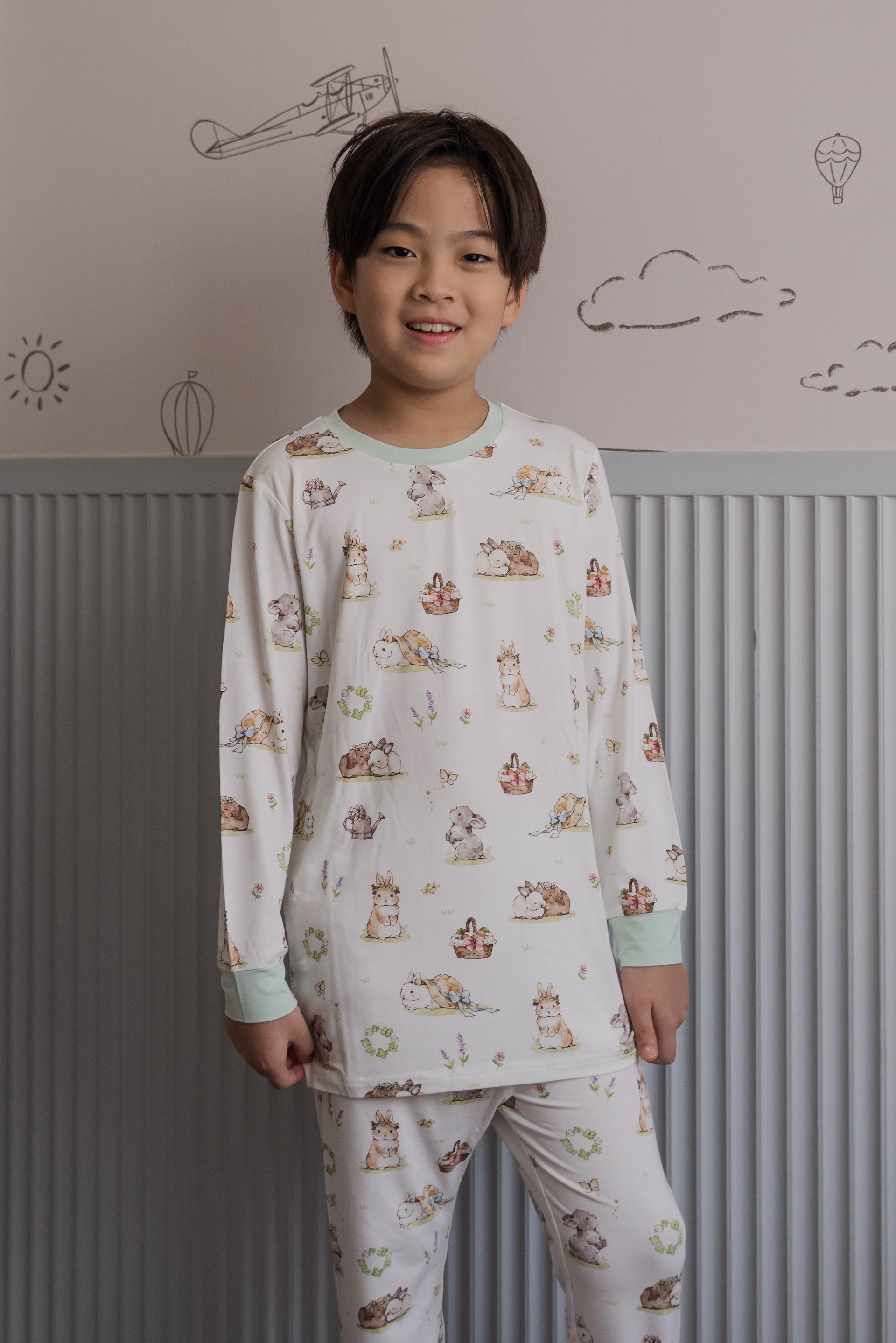 [Pyjamas] - Clover Bunnies (Cream Base)