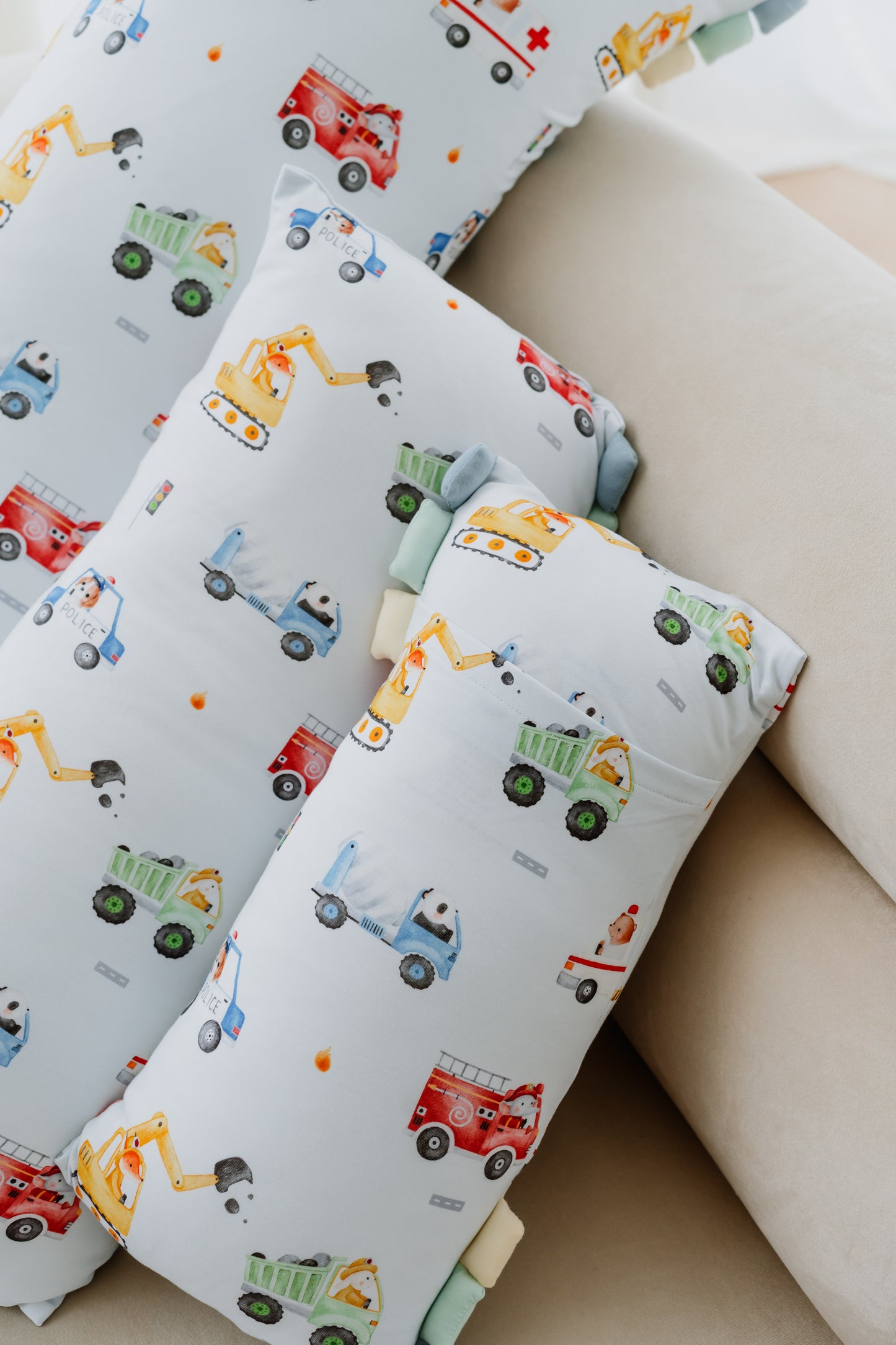 [Case] Vehicle Animal Friends Bamboo Pillow Case