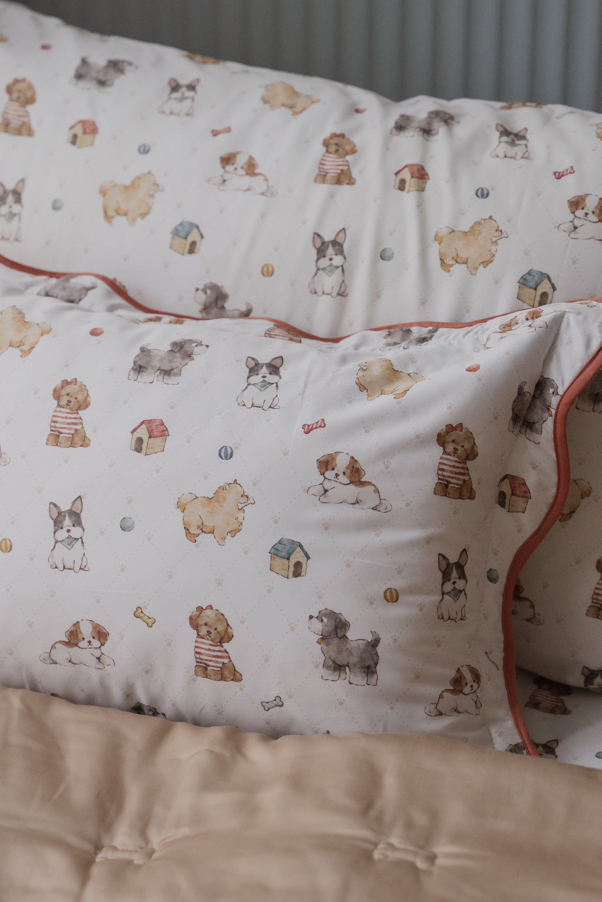 [Cotton Sateen Waterproof Pillowcase] -Playful Paws (PREOREDER)