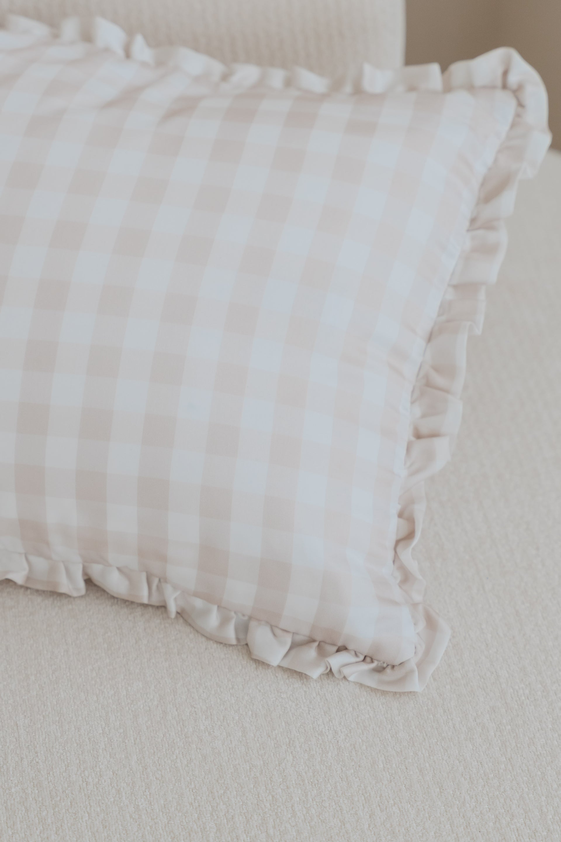 [Tencel Waterproof Pillowcase] - Latte Check