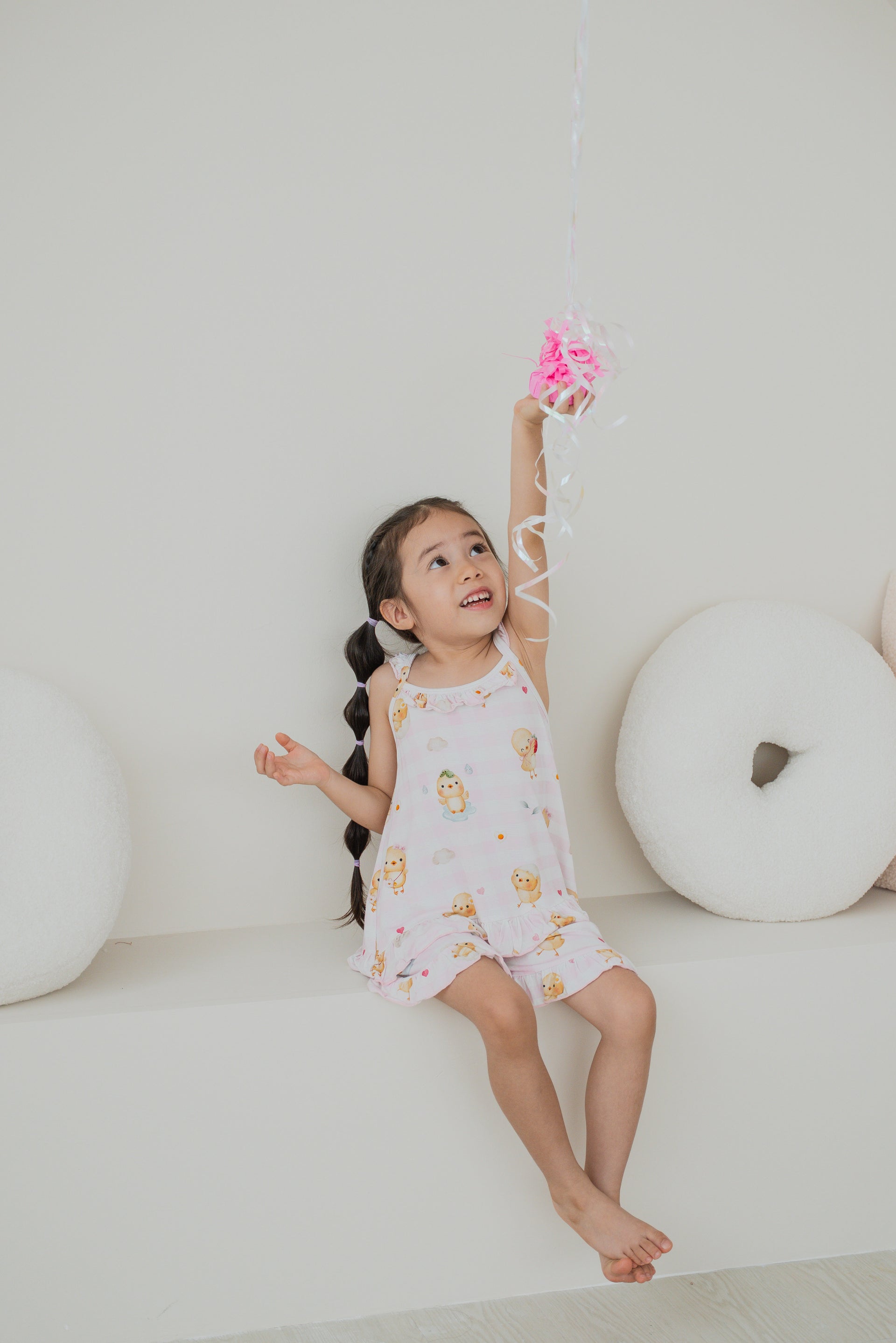 [Girls' Set] - Sunny Side Chicks' Valentine Girls' Bamboo Day Wear Set (LIte)