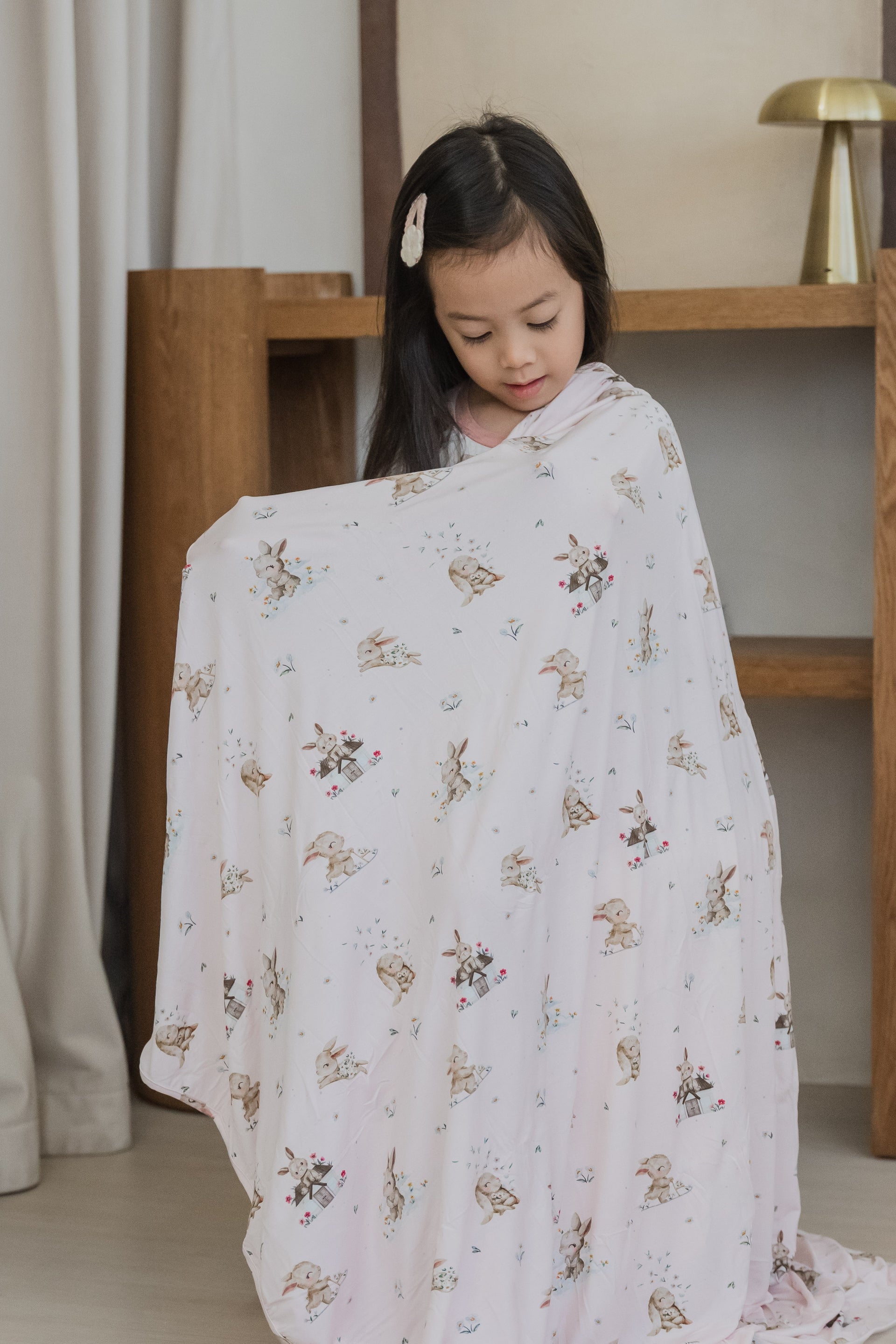 [Blanket] Bunnies Meadow Bamboo Swaddle
