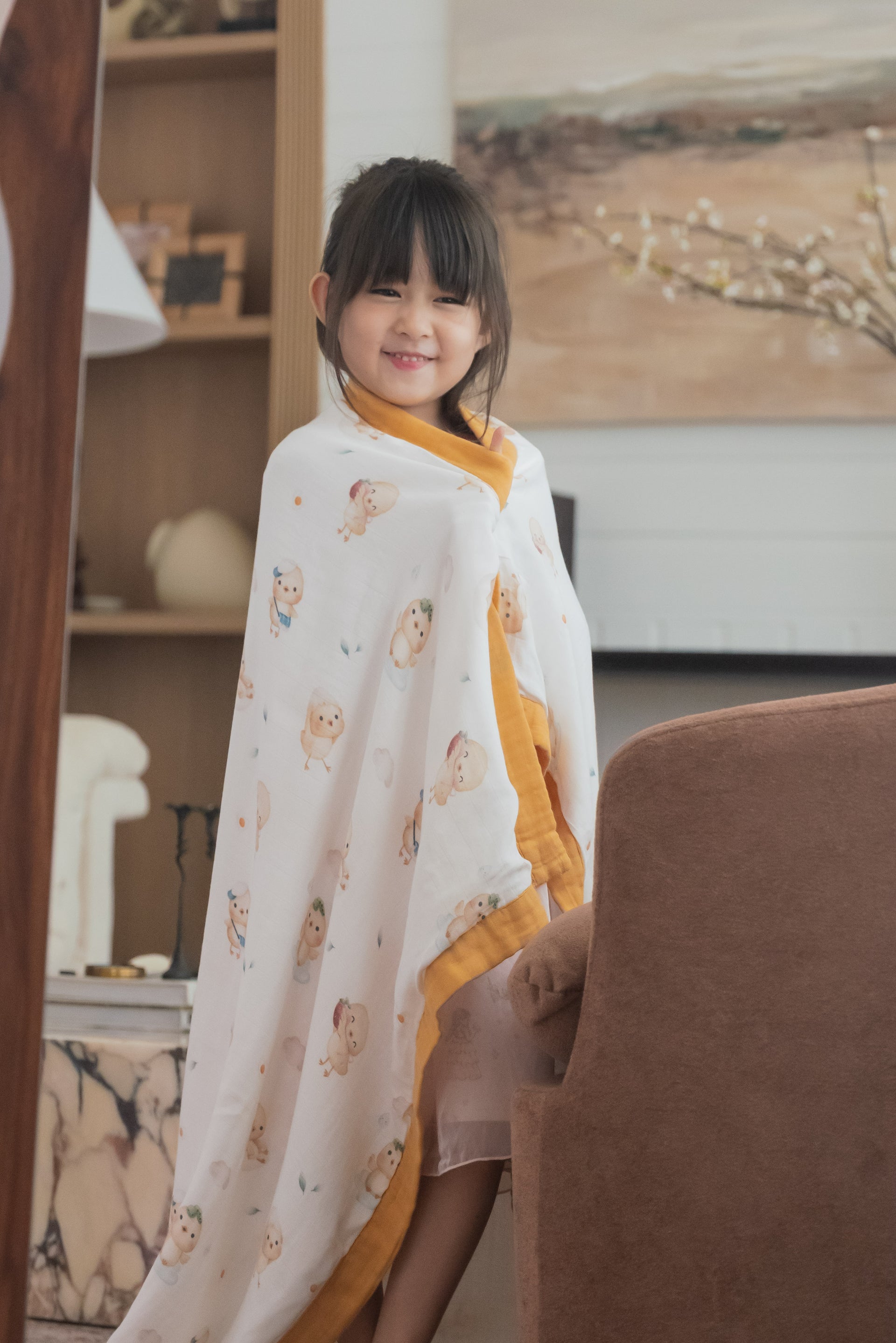[Bamboo Cotton Blanket] - Sunny SIde Chicks