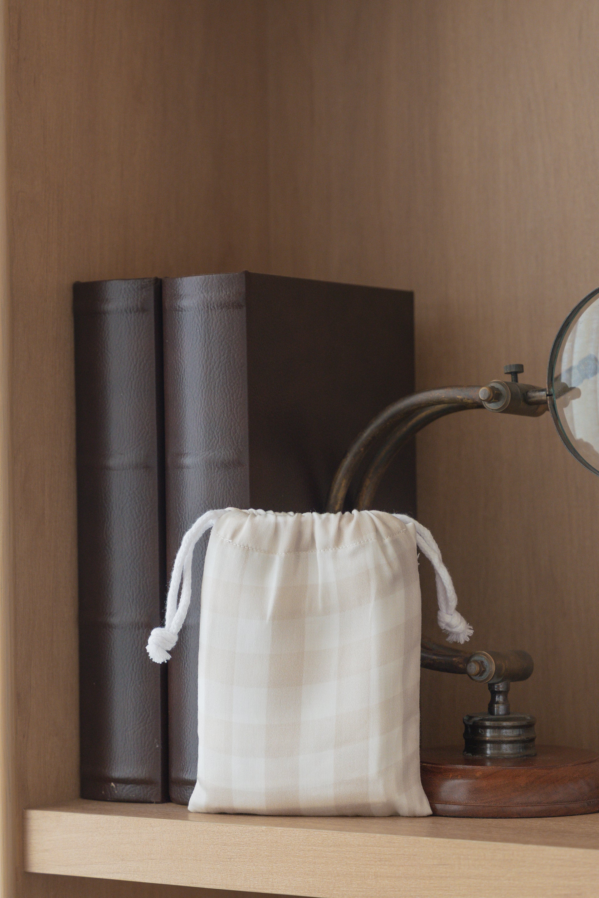 [Adult Pillowcase] - Latte Check Bamboo Lyocell Adult Regular Pillowcase