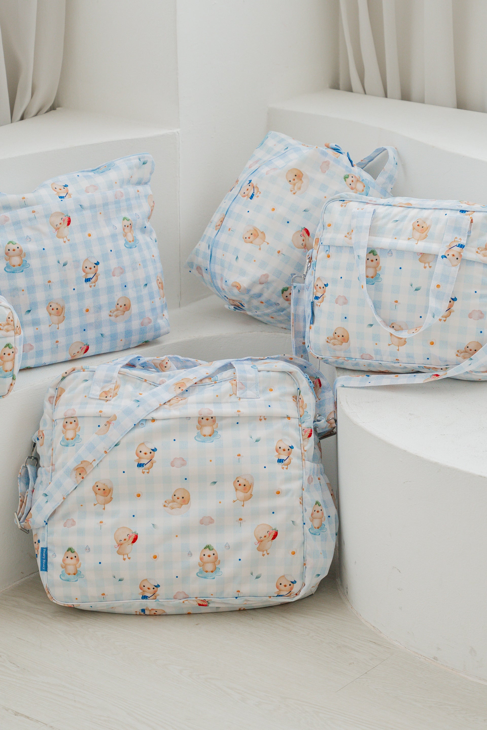 [Wetbag] - Sunny Side Chicks Picnic Wetbag (Blue Checkered)