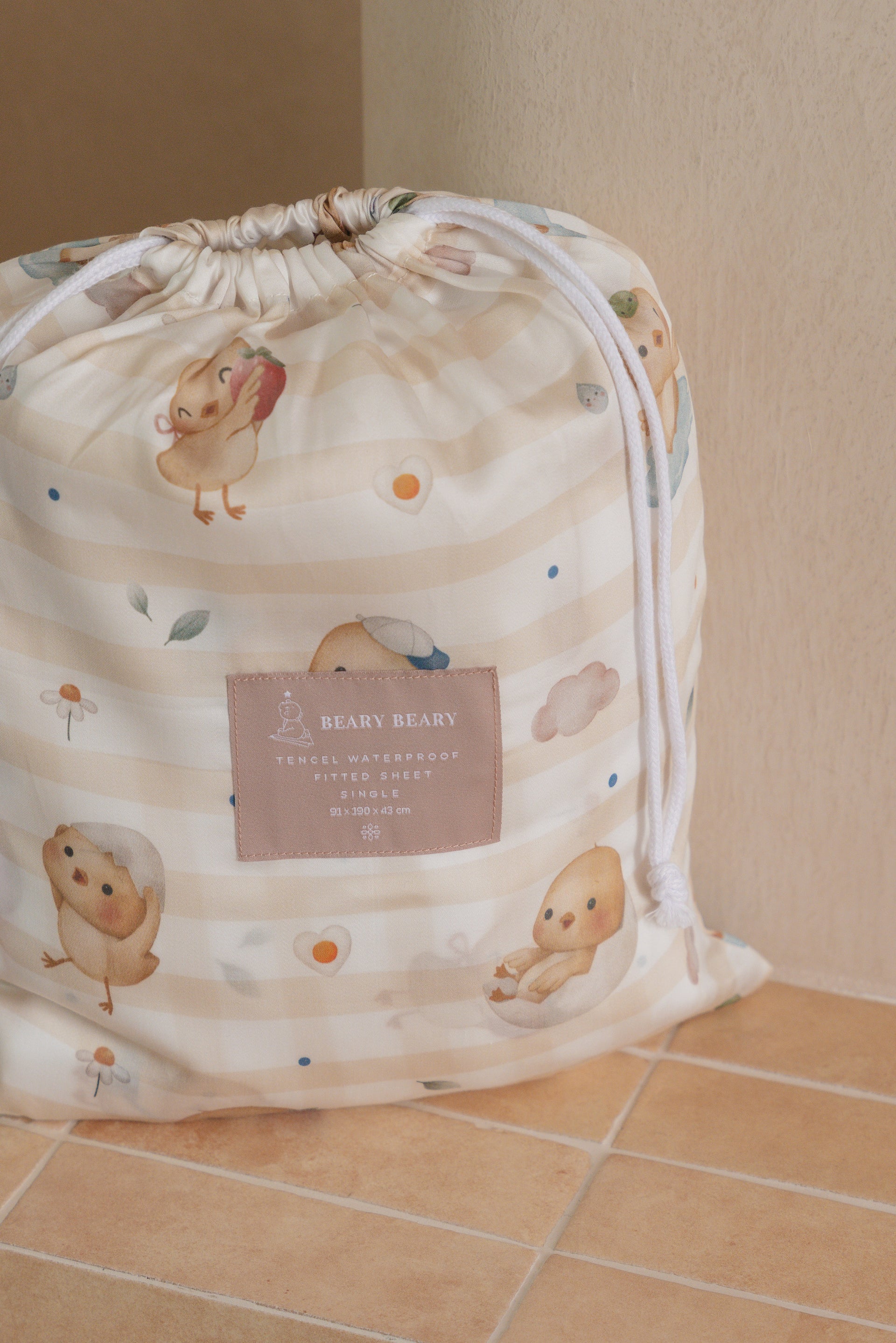 Tencel Waterproof Sheet - Sunny Side Chicks