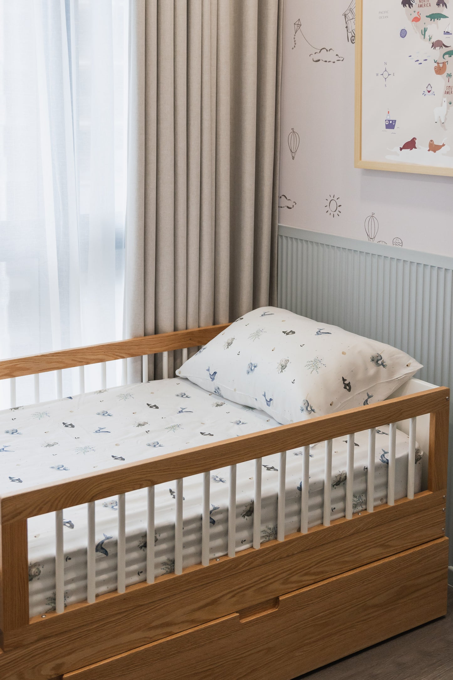 Ocean Bamboo Lyocell Cot Sheet