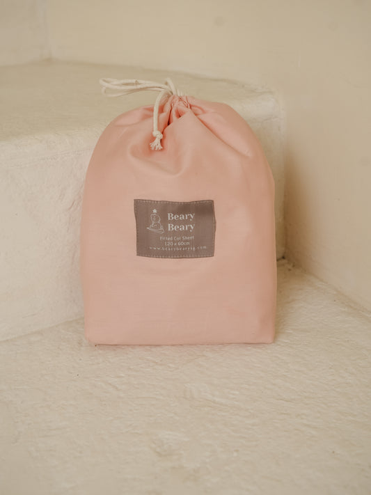 Organic Cotton Waterproof Sheet in Blush Pink