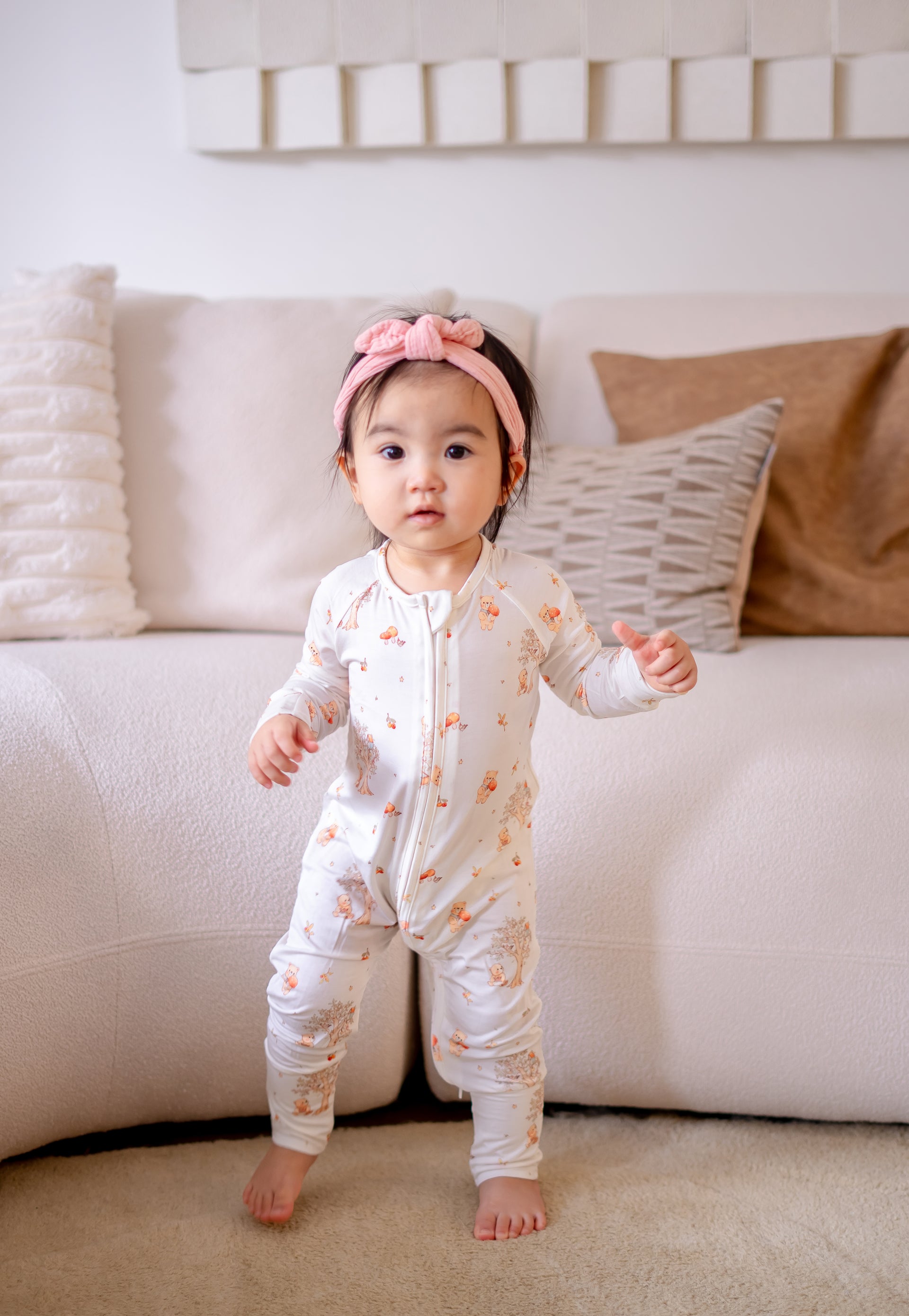 Mushroom Bear Bamboo Sleepsuit