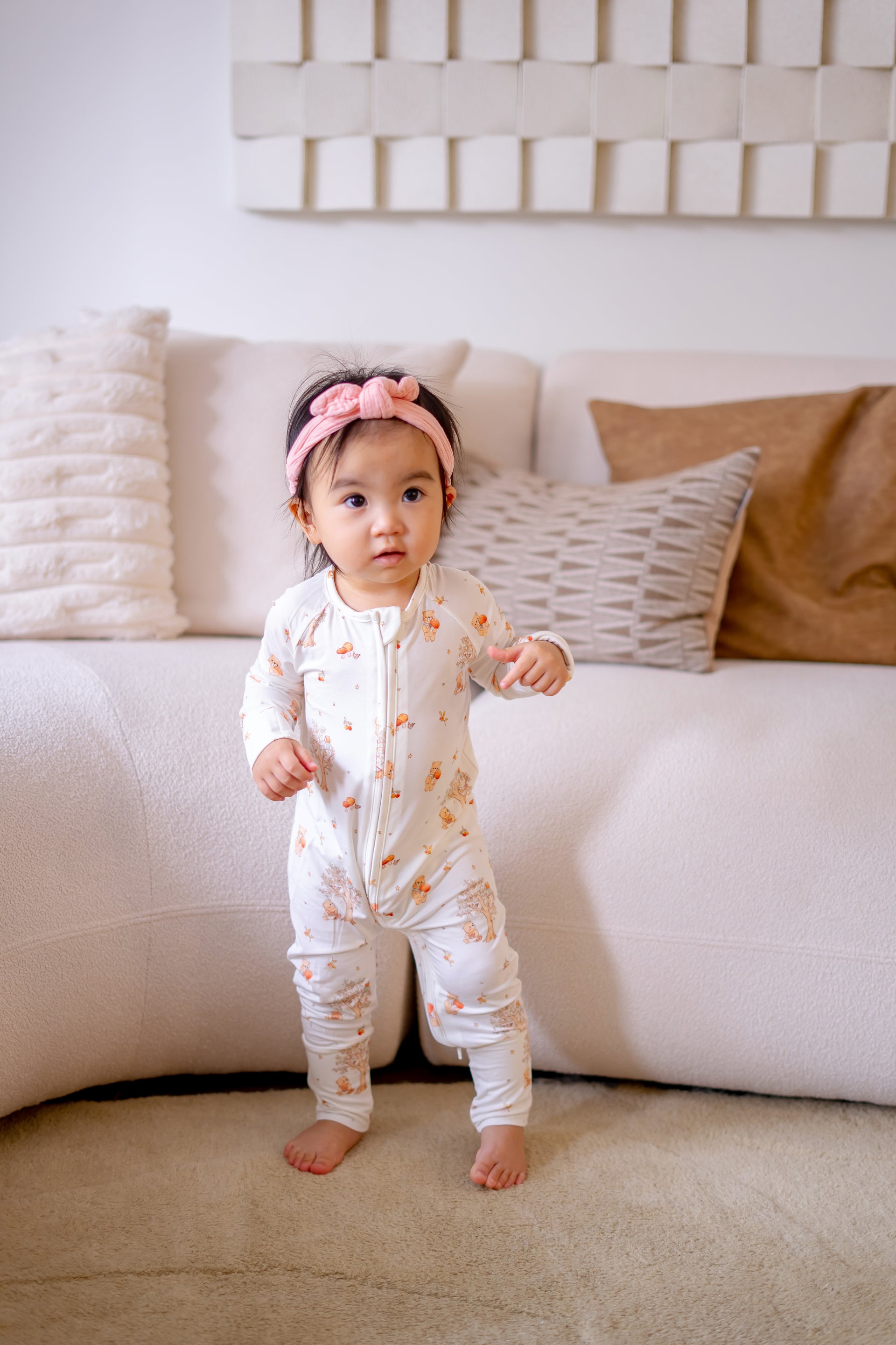 Mushroom Bear Bamboo Sleepsuit