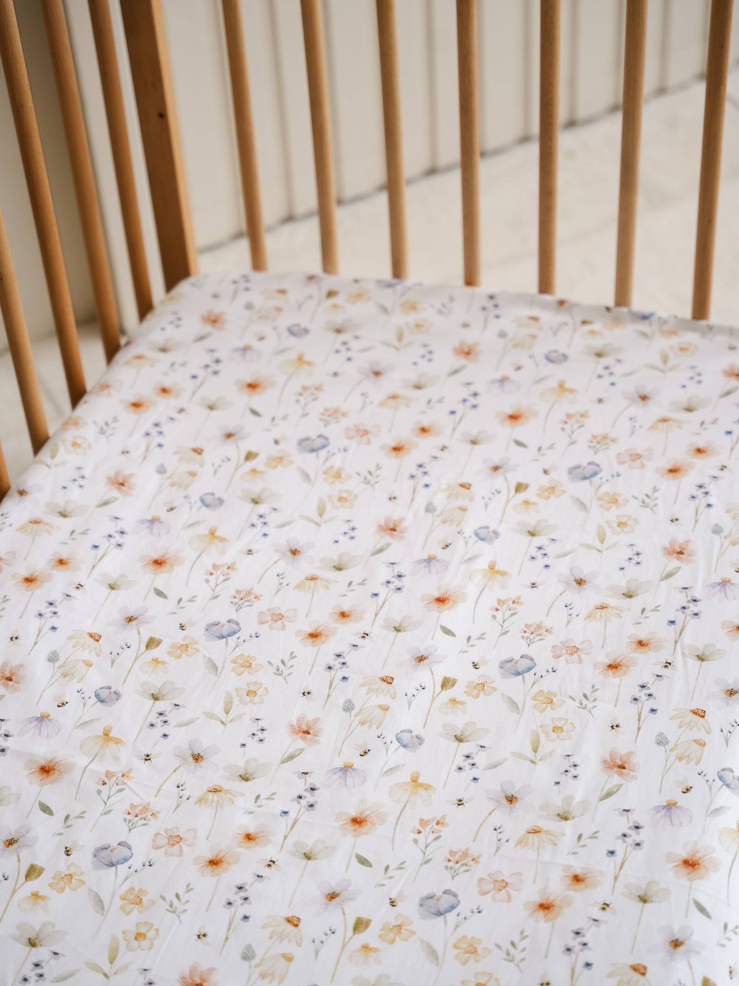 Floral Soiree Organic Cotton Waterproof Cot Sheet