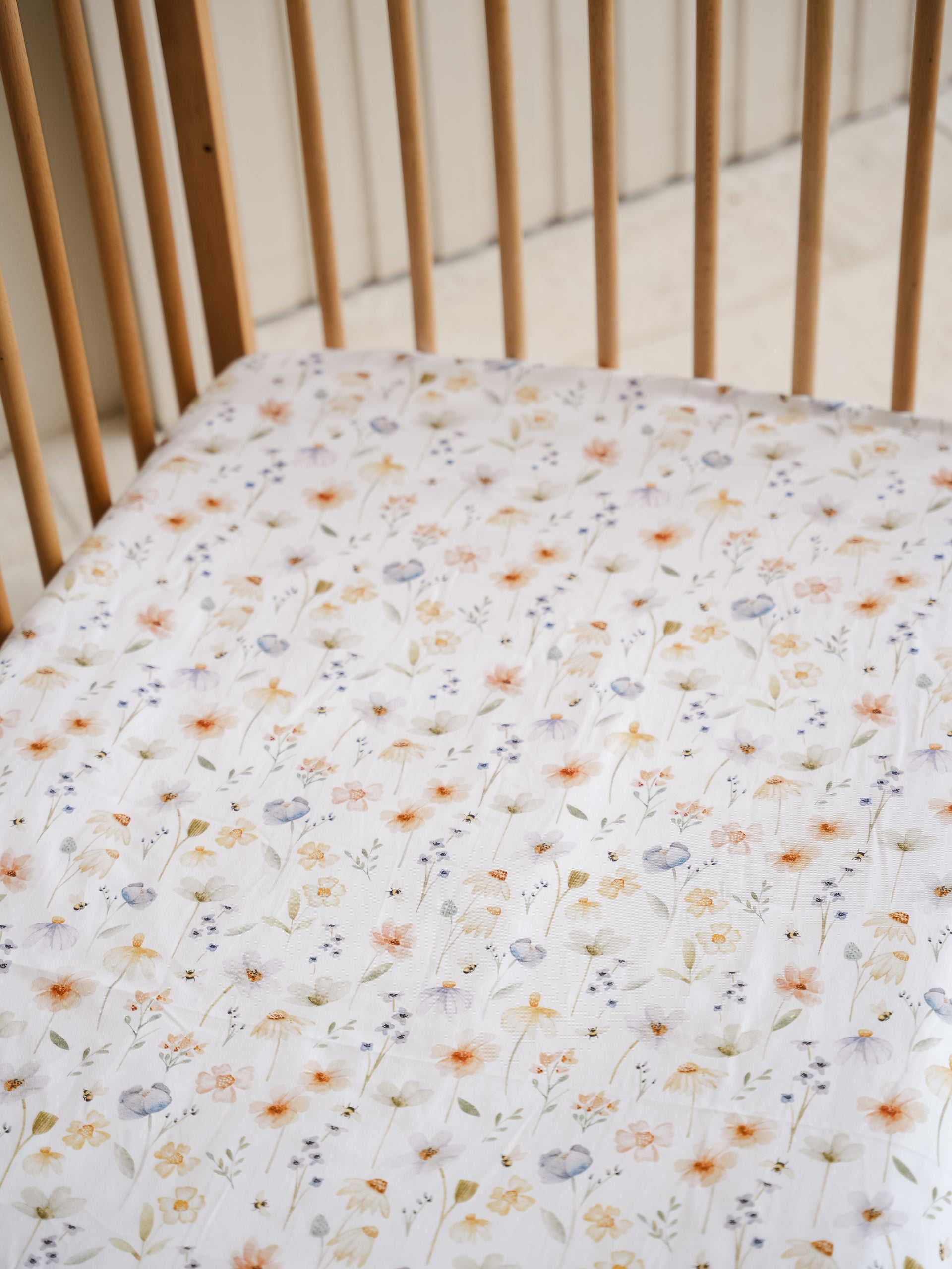 Floral Soiree Cotton Waterproof Cot Sheet
