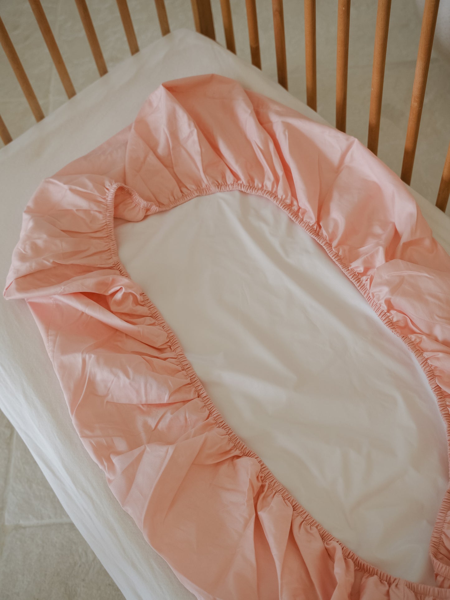 Organic Cotton Waterproof Sheet in Blush Pink