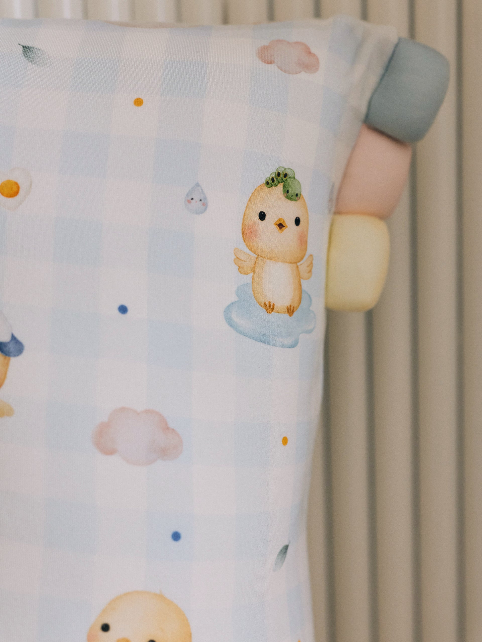 [Pillow] Sunny Side Chicks Picnic Pillow (Blue Checkered)