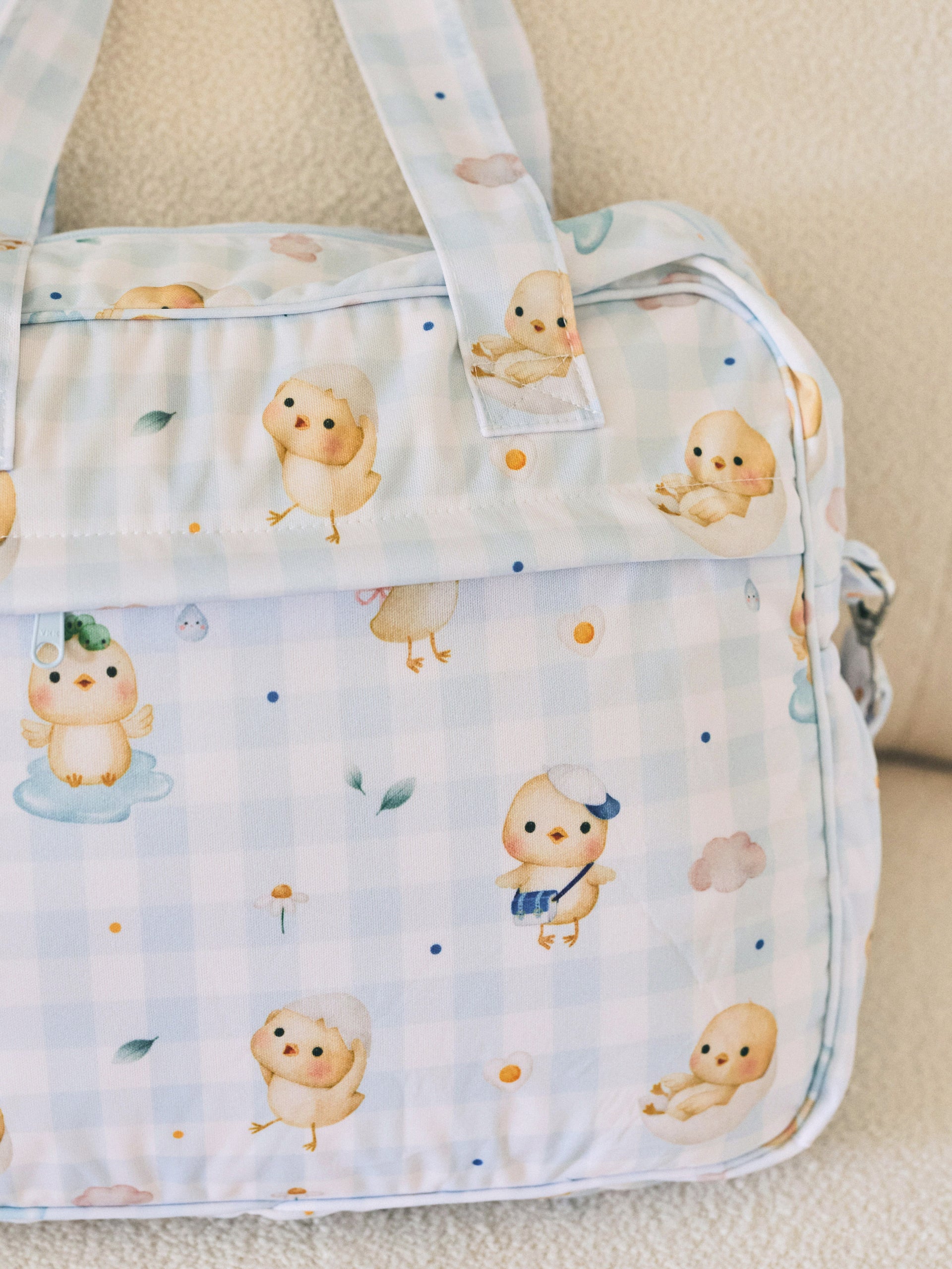 Sunny Side Chicks Picnic Wetbag (Blue Checkered)