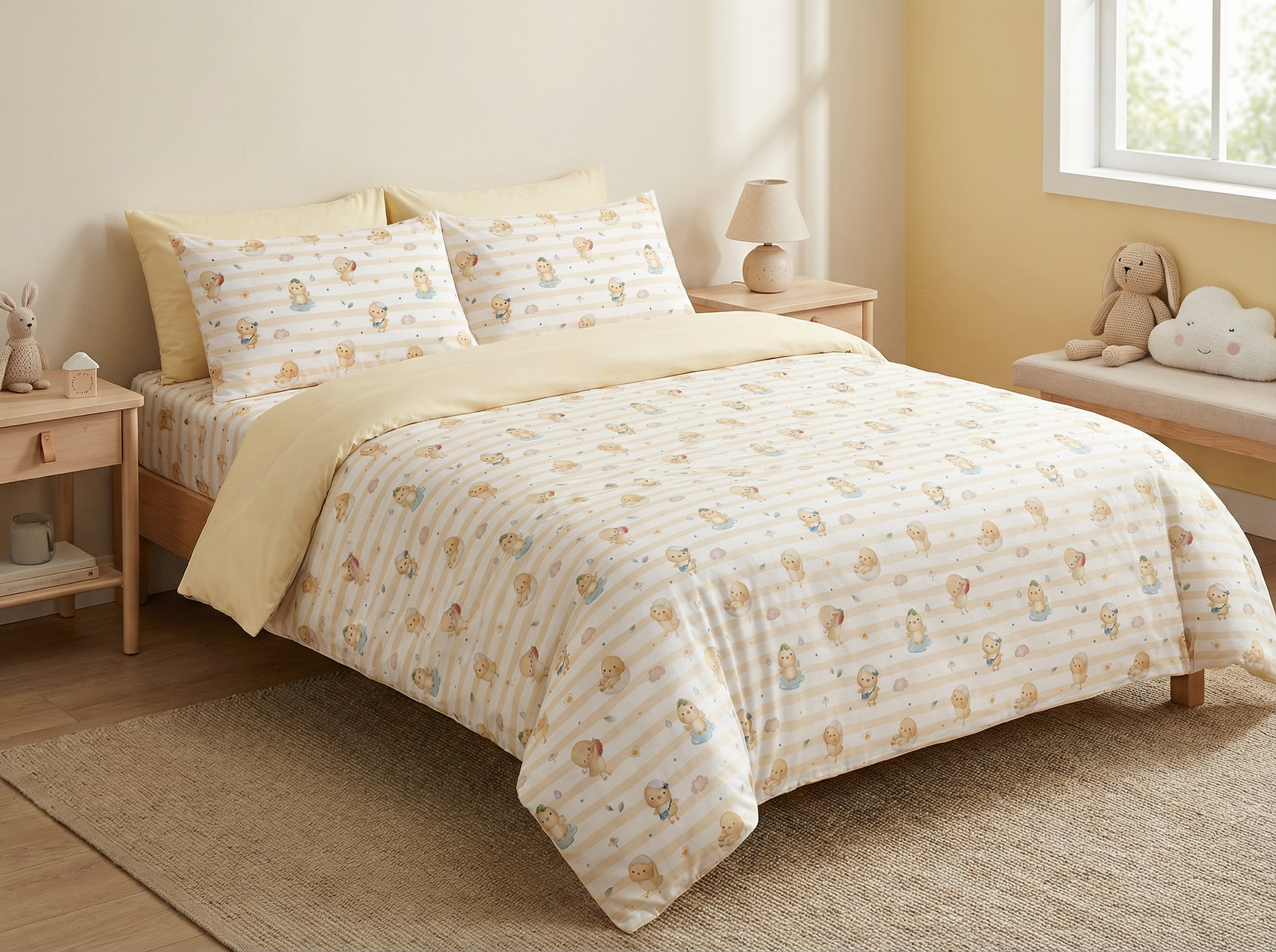 Tencel Waterproof Sheet - Sunny Side Chicks