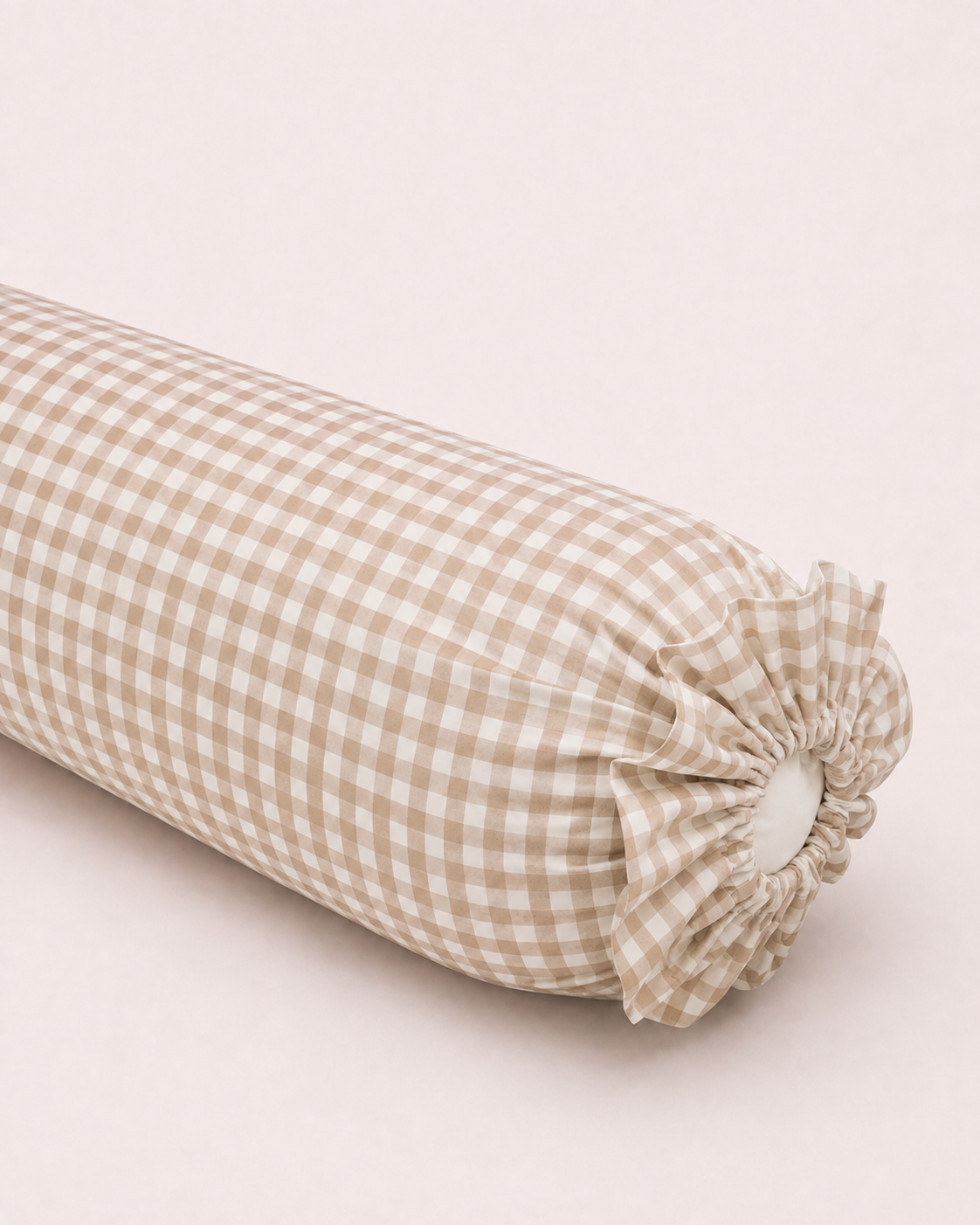 [Adult Bolster] - Latte Check Tencel Bolster Case