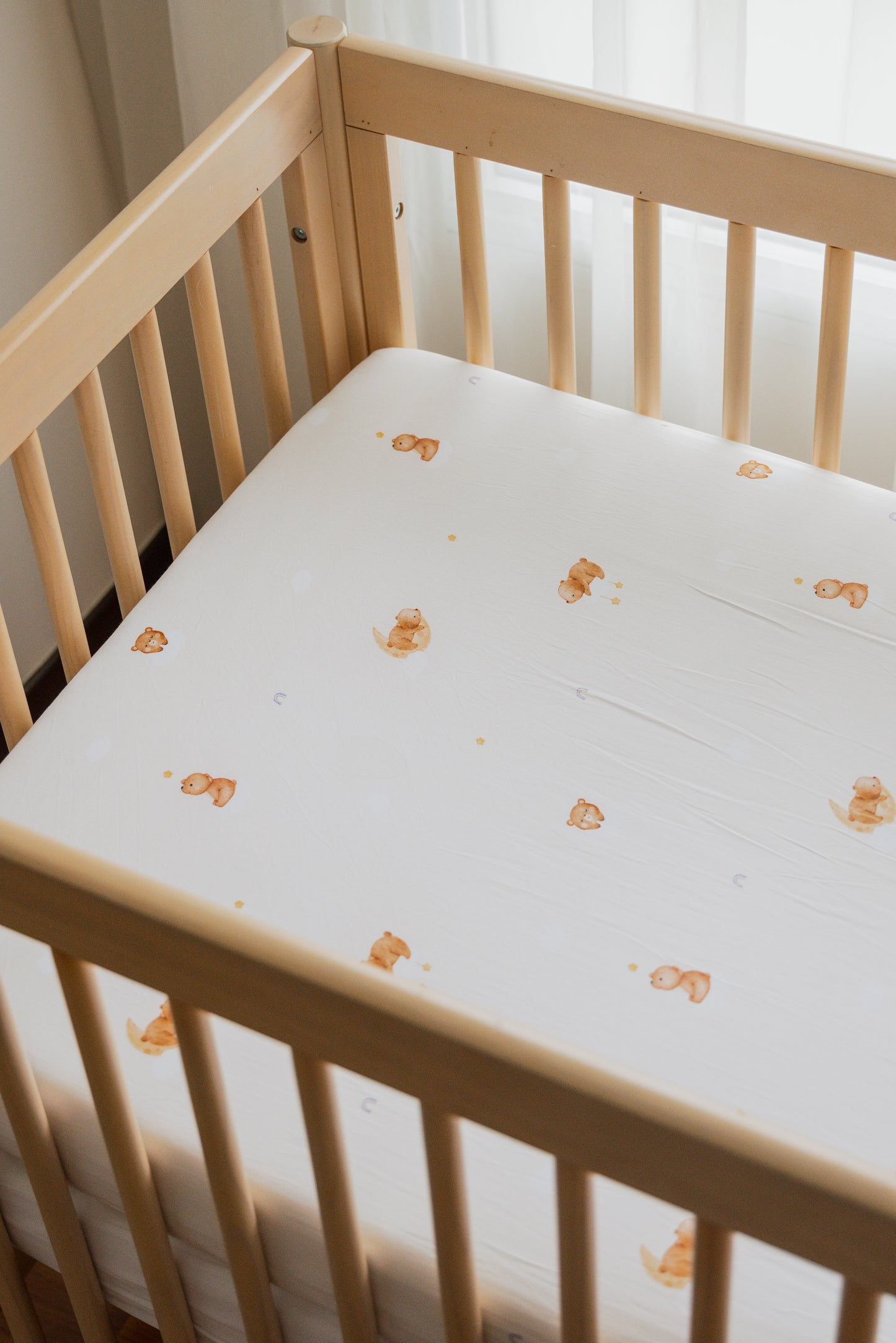 Goodnight Bear Bamboo Lyocell Cot Sheet