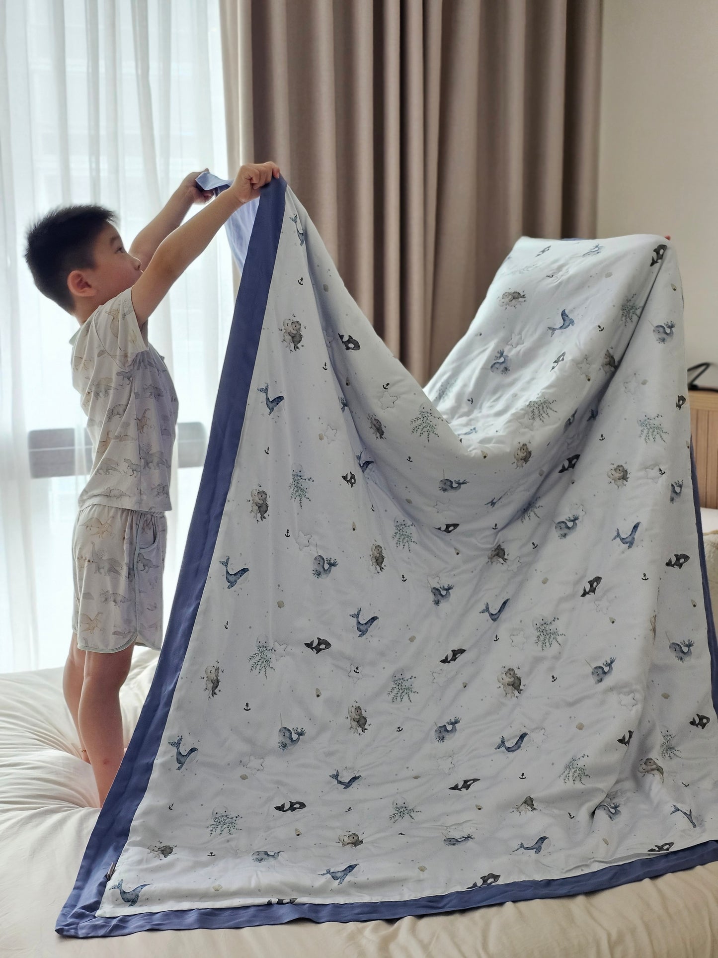 [Preorder] [Blanket] Ocean Quilted Tencel Blanket