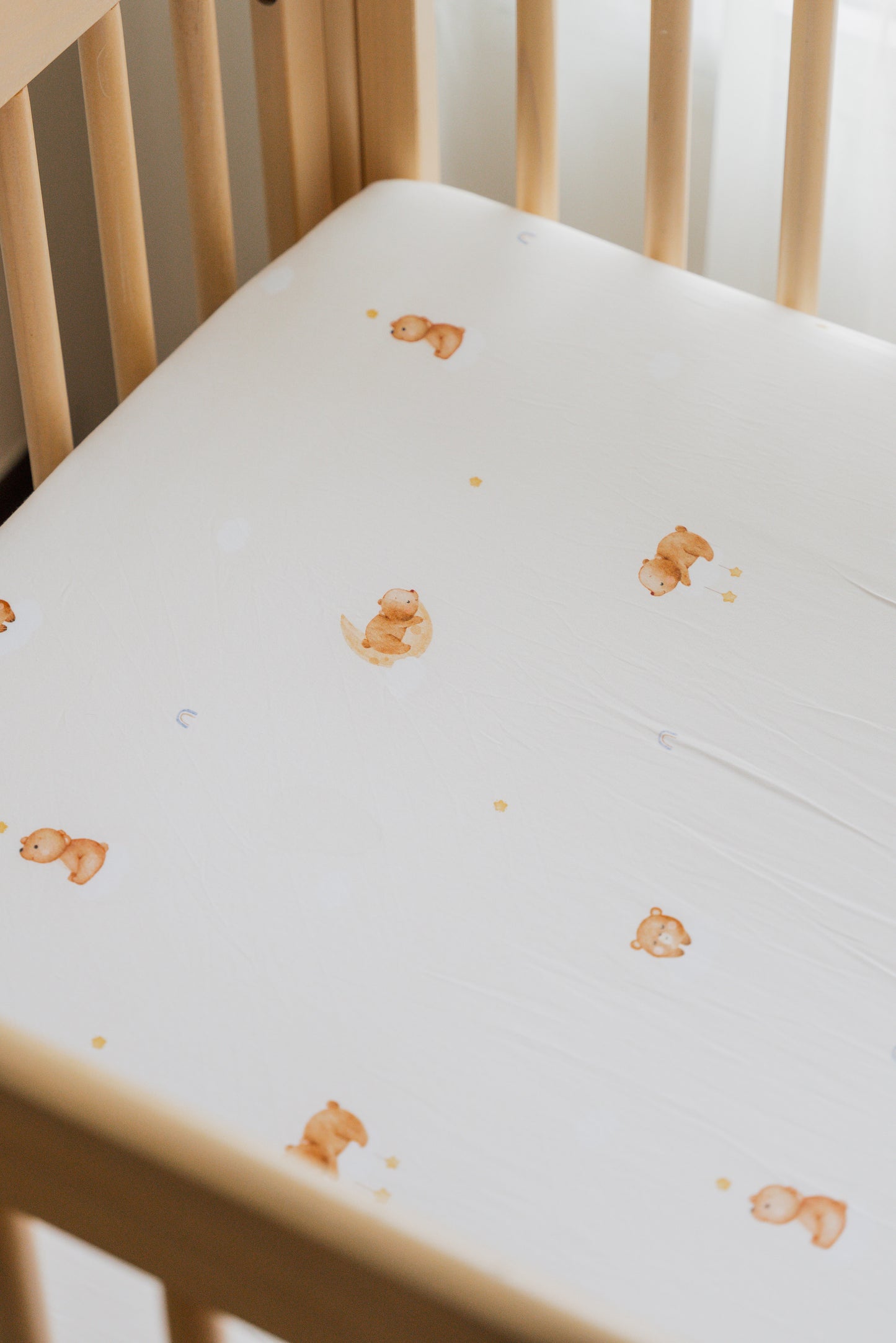 Goodnight Bear Bamboo Lyocell Cot Sheet