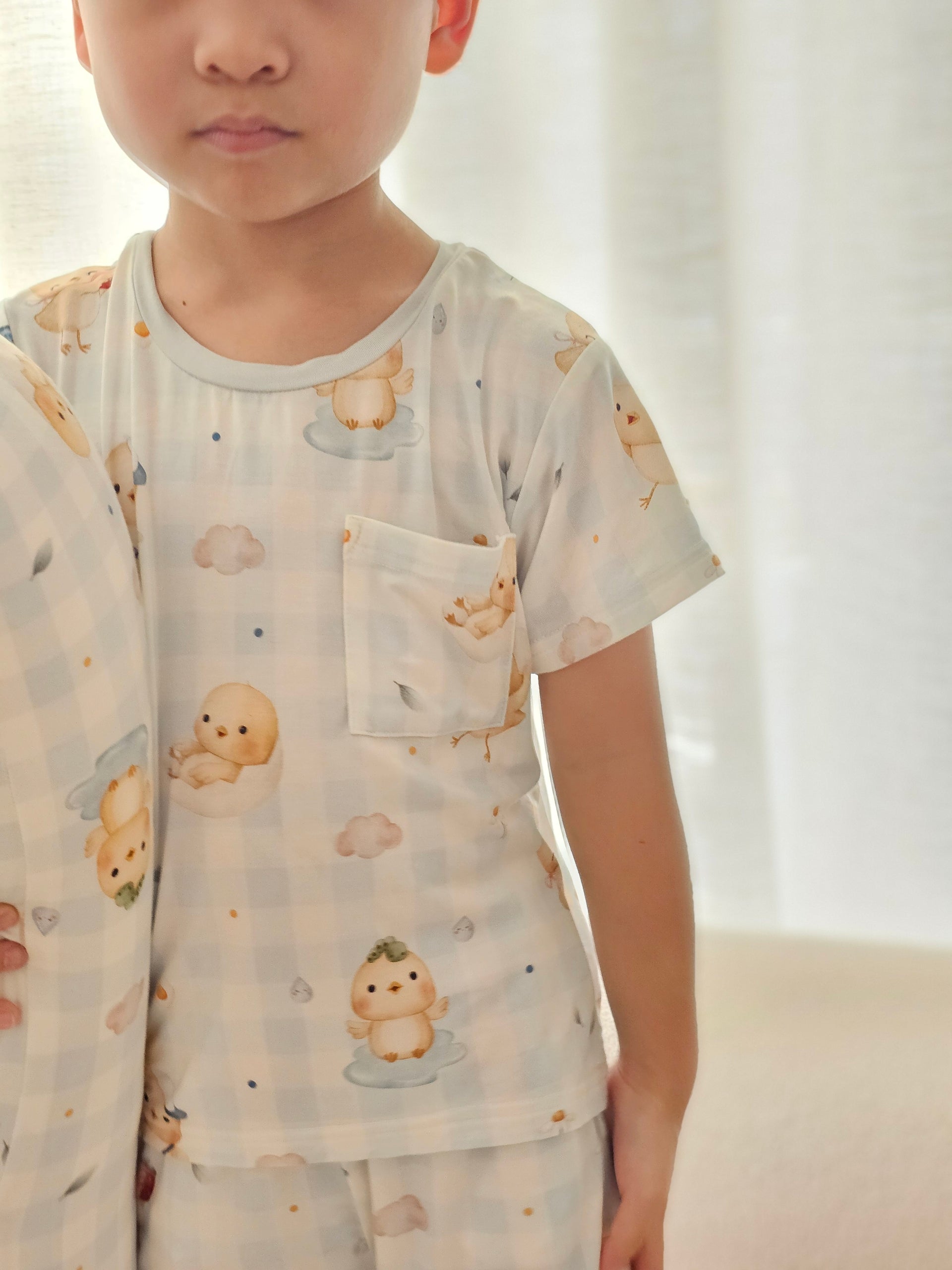 Sunny Side Chicks Picnic Lounge Wear (Blue Checkered)