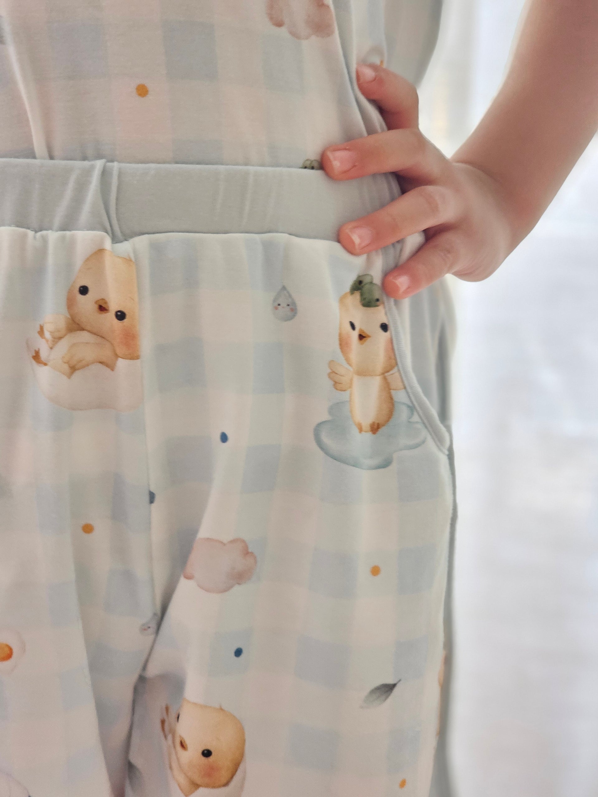 Sunny Side Chicks Picnic Lounge Wear (Blue Checkered)