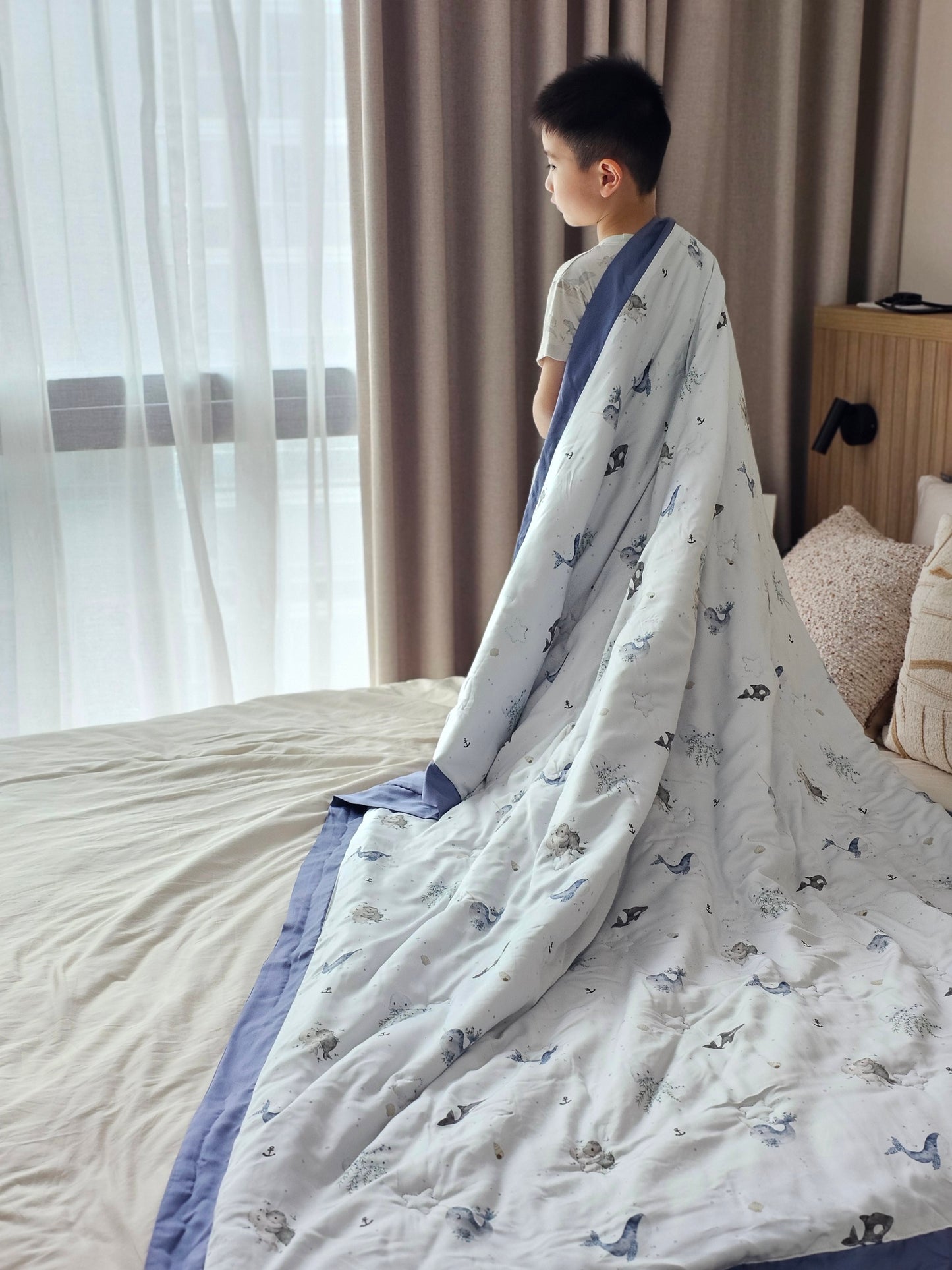 [Preorder] [Blanket] Ocean Quilted Tencel Blanket